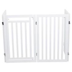 an open white gate on a white background