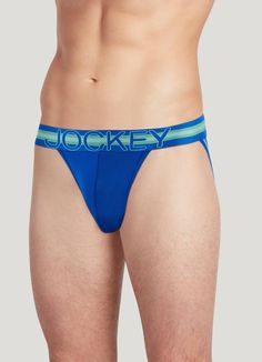 Engineered to offer total support without the squeeze, the Jockey® Sport Stability Microfiber Jock Strap minimizes bounce to help keep you focused, comfortable, and in place so you can give workouts your all. | Jockey® Sport Stability Pouch Microfiber Jock Strap in Bluest Blue Jockey Mens, Teal Leather, Apparel Accessories, Pouch, Outfit Accessories, Leather, Blue, Quick Saves