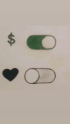 several different types of magnets on a white surface with a dollar sign in the middle