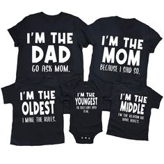 Cute Sayings For Shirts, Ask Mom, Family Matching Shirts, Funny T Shirt Sayings, Funny Family, Funny Outfits, Family Humor, Family Shirt, Shirts Funny