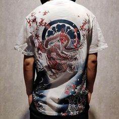 Great Shopping Mens Summer Short Sleeve T-Shirt Japanese Pattern Embroidery Dragon Flower Loose, Fashion Mens Shirts Red Short Sleeve Top With Embroidered Graphics, Dragon Shirt, White Crew Neck T-shirt With Floral Embroidery, Casual Red Embroidered T-shirt, White Floral Embroidery Short Sleeve T-shirt, Casual Red T-shirt With Floral Embroidery, White Short Sleeve T-shirt With Floral Embroidery, Red Embroidered Short Sleeve T-shirt, Red Cotton T-shirt With Floral Embroidery