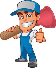 a cartoon man holding a baseball bat and giving the thumbs up