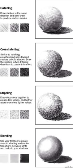 an info sheet with different types of balls and lines on the bottom, in black and white