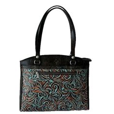 Patricia Nash Poppy Tote In Turquoise Tooled Rose Design Dust Bag Italian Genuine Leather Antique Silver Tone Hardware Metal Feet Double Handles, 11 Inch Drop Top Zipper Closure Front Snap And Zip Pockets Rear Snap Pocket Interior Zipper Pocket Two Interior Slip Pockets Key Clip Fully Lined Measures Approximate: 14"W X 11.5"H X 4"D. Brand New, With Tags Turquoise Hand Tooled Shoulder Bag For Everyday Use, Turquoise Hand Tooled Rectangular Shoulder Bag, Hand Tooled Turquoise Shoulder Bag For Everyday Use, Turquoise Hand Tooled Bags For Everyday Use, Turquoise Hand Tooled Travel Bag, Turquoise Hand Tooled Everyday Bags, Hand Tooled Turquoise Bag For Everyday Use, Turquoise Hand Tooled Shoulder Bag For Travel, Turquoise Leather Satchel For Travel