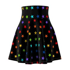 A versatile fit AOP skater skirt with a cozy, soft touch and a casual look. Inspired by the freedom of creativity, it will instantly become your everyday favorite. .: 95% Polyester 5% Spandex .: Versatile fit .: Printed on care label in black color .: White thread color .: Assembled in the USA from globally sourced parts Stripes Skirt, Goth Shoes, Rainbow Skirt, Rainbow Stars, Neon Outfits, Rainbow Star, Swaggy Outfits, Lgbt Pride, Pride Month