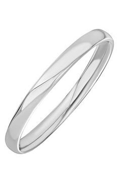 This slim, handcrafted band in high-polished 14-karat white gold is an understated beauty whether worn solo or stacked. 1/8" stackable width 14k gold Made in Italy Elegant White Gold Thick Band, Minimalist Round Band Platinum Jewelry, Minimalist Platinum Round Band Jewelry, Minimalist Platinum Jewelry With Round Band, Elegant Platinum Bands With Polished Finish, Modern Open Band For Formal Occasions, Polished 14k White Gold Stackable Rings For Anniversary, Modern White Gold Bangle With Polished Finish, Minimalist 14k White Gold Stackable Rings