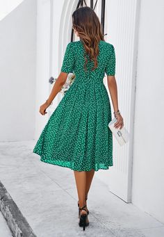 Get ready to turn heads in our Margaret Polka Dot Midi Dress! This fun and flirty dress features a playful polka dot pattern and a midi length, making it perfect for any occasion. With its quirky and unique design, you'll be sure to stand out in style. (You'll be the talk of the town, guaranteed!) Size Guide: Model is 5’65” tall, and has a 33.6” bust, 24.1” waist, & 35.2” hips. She is wearing a S / US 4 / AU 8. This dress is true to size. Material: Self 100% Chiffon. Lining 100% Polyester. Feature: High Scoop Neckline. Short Sleeves. Tie Waist Belt. Polka. Lined. Midi length. Care Instructions: Machine wash / Cold hand wash Strappy Dress, Dot Fabric, Elegant Dresses For Women, Party Dress Short, Weave Style, Strappy Dresses, Coats Jackets Women, Everyday Dresses, Romper With Skirt