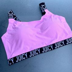 Juicy Couture Pink Seamless T-Shirt Bra Nwt Stretch Pink Tops With Built-in Bra, Pink Stretch Crop Top With Letter Print, Pink Stretch Tops With Built-in Bra, Pink Tops With Built-in Bra And Stretch, Pink Bra Friendly Crop Top For Loungewear, Pink Bra-friendly Crop Top For Loungewear, Pink Tops With Built-in Bra For Loungewear, Trendy Pink Bra Friendly Tank Top, Trendy Pink Bra-friendly Tank Top