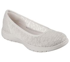 Elegant comfort and versatility combine in Skechers On-the-GO Flex - Charlotte. This ballet skimmer design features a lace pattern upper with a high-rebound Skechers Air-Cooled Goga Mat insole and lightweight ULTRA GO cushioning. | Skechers Women's On-the-GO Flex - Charlotte Flats | Medium Width | Skechers Air-Cooled Goga Mat breathable insole with high-rebound cushioning | Lightweight, responsive ULTRA GO cushioning | Ultra-lightweight Skechers Soft Stride cushioning foam for added comfort | Ba Women Casual Flats, Shoe Technology, Wide Shoes, Comfort Design, Skechers Women, Casual Flats, Ballerina Flats, Skechers Shoes, Natural Style