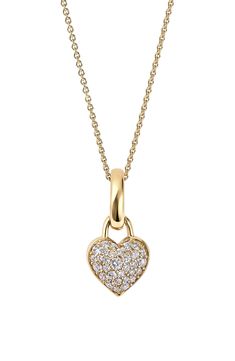 Pavé diamonds drench this heart pendant necklace in romantic shine. Exclusive retailer Total diamond weight: 0.29ct. Color: G–I Clarity: SI1 9k gold/diamond Imported >Diamond Guide Yellow Gold Heart Pendant Diamond Necklace With Brilliant Cut, Yellow Gold Brilliant Cut Heart Pendant Diamond Necklace, Luxury Yellow Gold Diamond Necklace With Heart Charm, Fine Jewelry Diamond Heart Necklace With Pave Setting, Diamond Heart Necklace With Pave Setting, Yellow Gold Double Heart Diamond Necklace With Accents, Yellow Gold Heart-shaped Brilliant Cut Diamond Necklace, Formal Heart Charm Diamond Necklace, Formal Diamond Necklace With Heart Charm