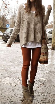 Oversize Pullover, Pullover Outfit, Bohol, Legging Outfits, Cooler Look, Stil Inspiration, Ținută Casual