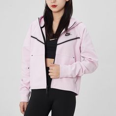 WMNS Nike Logo Printing Hooded Jacket Pink Womens CW4299-695 Sporty Hooded Jacket With Zipper For Winter, Sporty Winter Hooded Jacket With Zipper, Hooded Fleece Jacket With Pockets Athleisure, Hooded Fleece Jacket With Pockets For Athleisure, Nike Hooded Hoodie, Nike Athleisure Fleece Jacket With Drawstring Hood, Sportswear Hooded Jacket With Zipper, Sportswear Hooded Jacket With Zipper Closure, Winter Sportswear Hooded Jacket With Zipper