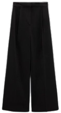 Zara Wide-leg Dress Pants With Pockets, Tailored Black Wide Leg Pants, Black Wide Leg Pants With Welt Pockets, Tailored Black Wide Leg Pants For Business Casual, Tailored Wide Leg Black Pants, Classic Zara Wide Leg Bottoms, High Waist Black Wide Leg Pants With Welt Pockets, Zara Wide Leg Dress Pants For Work, Zara Classic Wide Leg Bottoms