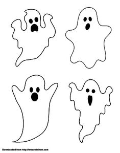 four halloween ghost cut outs for kids to make