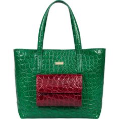 A Roomy New Carryall Is Designed To Add Style And Zest To Any Look. Made In Italy From Genuine Calfskin Leather, With A Glossy Finish And Exotic Crocodile Texturing Known As Pasha. Designed For Maximum Functionality And Unstoppable Style, This Versatile Handbag Works In The Boardroom And At The Theater. Elegantly Lined, With A Zipper Closure, The Bag Has A Convenient Mini-Clutch On Front To Hold The Essentials You Want To Access In A Flash. Slim And Easy On The Shoulder, But Large Enough To Hold Green Luxury Bag For Errands, Luxury Green Bags For Errands, Luxury Green Shoulder Bag For Errands, Luxury Green Shopping Bag, Luxury Green Shoulder Bag For Shopping, Elegant Green Bags For Errands, Elegant Green Bag For Shopping, Elegant Green Shopping Bag, Elegant Green Shoulder Bag For Errands