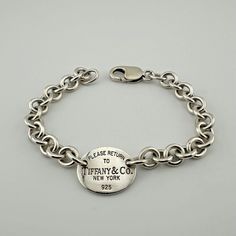 I just added a new item to eBay, Please Return To Tiffany & Co. Sterling Silver Oval Tag Bracelet! #eBay #eBaySeller Sterling Silver Tiffany, Tiffany Charm Bracelet, Tiffany And Co Bracelet, Return To Tiffany, The Lobster, Tiffany Jewelry, Fine Jewelry Bracelets, Tiffany And Co, Bracelets And Charms