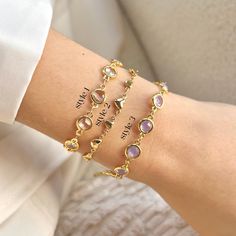 --gold bracelets stack, layered crystal bracelet, bracelets for women, heart bracelet, gold filled bracelet-- ► DETAILS  -14k gold filled chain + cubic zirconia -3 styles available -5 lengths available: * 5 inches- 12.7cm * 6 inches- 15.2 cm * 7 inches- 17.8 cm * 8 inches- 20.3 cm * 9 inches- 22.9 cm Each bracelet comes with a 2-inch extender, allowing you to adjust the length. ►Heavenly Materials Our jewellery pieces are delicately handcrafted with gold-fill, sterling silver, stainless steel an Gold Layered Bracelets, Bracelets Stack, Gold Bracelets Stacked, Gold Bracelets, Delicate Chain, Gold Bracelet Chain, Layered Bracelets, Bracelets For Women, Drawstring Pouch