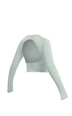 Synergy Open Back Long Sleeve - Women's Light Green Athletic Shirt – Vitality Athletic Apparel Seamless Athleisure Tops For Layering, Sporty Long Sleeve Seamless Top, Seamless Fitted Activewear For Layering, Athleisure Stretch Crop Top For Layering, Stretch Athleisure Crop Top For Layering, High Stretch Seamless Tops For Pilates, Spring Ribbed Athleisure Top, Versatile Medium Support Tops For Pilates, Athleisure Snug Fit Tops For Pilates