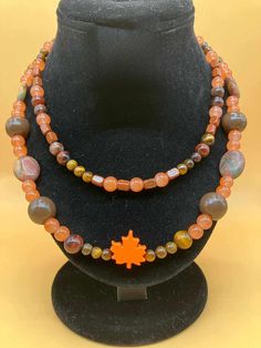 Get in the Fall season with this lovely necklace, choker set. Made with wood and glass beads. Gift for her, Thanksgiving, Boho Dawn til dusk Choker Set, Lovely Necklace, Necklace Choker, In The Fall