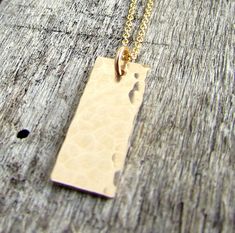 Gold Bar Necklace, Dainty Hammered Gold Filled (14K GF) Vertical Pendant, MATILDA by E. Ria Designs Hammered Gold Rectangular Jewelry, Gold Hammered Rectangular Jewelry, Gold Brass Jewelry For Anniversary Gift, Gold Bar Pendant, Gold Bar Necklace, Hammered Gold, Bar Pendant, Necklace Dainty, Gold Bar