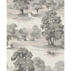 a wallpaper with trees and animals on it