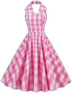 Pink Rockabilly, Pink Plaid Dress, Rockabilly Dresses, Pink Gingham Dress, 50s Pinup, Birthday Dress Women, Maxi Dresses Fall, Fall Winter Dresses, Barbie Movie