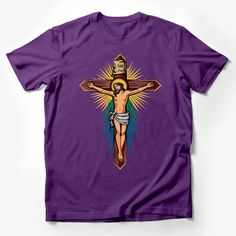 Vintage Jesus on Cross T-Shirt, Christian Religious Graphic Tee, Spiritual Gift, Easter Wear Male T-Shirt Custom graphic T-Shirt.Customize your color Jesus On Cross, Christian Graphic Tees, Bible Shirts, Faith Clothing, Christian Fashion, Justice Shirts, Faith Shirt, Casual Summer Shirts, Jesus Shirts