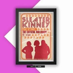 the poster for sleater kinney's concert at crystal ballroom