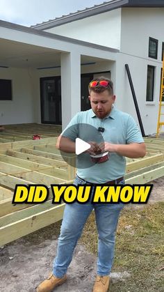 a man standing in front of a house with the words, did you know?