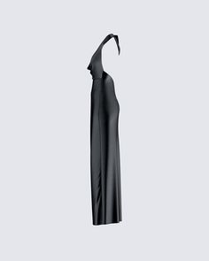 Slip into seduction with this black maxi dress 🖤 Made from luxurious satin charmeuse fabric, this piece is complete with a bias cut and a cowl neck for a look that gives off a chic and mysterious vibe that will have everyone hooked 😌 Black Maxi Satin Dress For Party, Black Maxi Length Satin Dress For Parties, Black Satin Maxi Dress For Party, Chic Black Maxi Dress With Cowl Back, Black Maxi Dress With Cowl Back For Evening, Fitted Black Maxi Dress With Cowl Back, Chic Satin Maxi Dress With Cowl Neck, Black Fitted Satin Maxi Dress, Sleek Satin Maxi Dress With Cowl Back