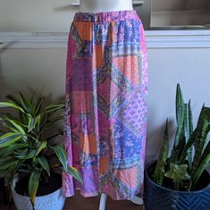 -Adorable Bohemian Print Midi/Maxi Skirt -Fits Like A Size 12-14 -65% Polyester, 35% Rayon -No Visible Signs Of Wear -New With Tags Colorful Maxi Skirt, Spring Boho Print Relaxed Skirt, Stretch Bohemian Skirt, Bohemian Stretch Maxi Skirt For Summer, Casual Boho Print Long Skirt, Bohemian Stretch Skirt For Vacation, Flowy Casual Festival Skirt, Casual Long Skirt With Boho Print, Casual Flowy Festival Skirt