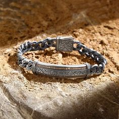 OTTASILVER Mens 925 Sterling Silver Bracelet Mens Cuff Bracelets, Silver Engraved Bracelet, Mens Chain Bracelet, Gray Bracelet, Unique Silver Jewelry, Handmade Birthday Gifts, Mens Bracelet Silver, Mens Anniversary Gifts, Wedding Jewelry Bracelets