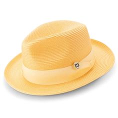 Belmont Pinch Front Polybraid Straw Fedora by Montique – DapperFam.com Straw Fedora, Felt Fedora, Formal Style, Hat Band, Fedora Hat, Wide Brimmed, Hat Sizes, Grosgrain Ribbon, Fedora