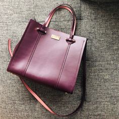 Lightly Used - Almost Brand New ! Chic Purple Everyday Bags, Kate Spade Burgundy Bags For Everyday Use, Chic Purple Satchel With Detachable Handle, Chic Purple Office Bag, Kate Spade Burgundy Leather Bag, Classic Purple Leather Satchel, Classic Purple Bag For Everyday Use, Classic Purple Bags For Everyday Use, Classic Purple Satchel For Everyday Use