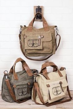 These carefree bags were designed for Adventure. Roomy and Lightweight, they're perfect for a day around the town or your everyday commute. Upcycled Handbags, Vintage Canvas Bags, Bags To Make, Everyday Tote Bag, Canvas Purse, Patchwork Bags, Canvas Handbags, Backpack Purse, Canvas Bag