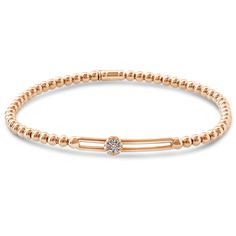 Hulchi Belluni helps you feel so sleek, modern and ever so beautiful in this gorgeous diamond bangle Bracelet. Crafted in 18k rose gold, this sensational stretchable diamond bangle features a single pave set diamond station which slides along the center rails, and can be arranged in any pattern. Tagged with the "HB" signature initials. Currently on Backorder. (Orders placed today will ship in approx. 4 - 6 weeks). Fidget Bracelet: One pave set diamond station slides along the center rails, and c Luxury Rose Gold Stackable Diamond Bracelet, Flexible Rose Gold Diamond Bracelet, Elegant Stackable Rose Gold Tennis Bracelet, Stackable Rose Gold Diamond Bangle Bracelet, Stackable Rose Gold Diamond Bangle, Classic Stackable Rose Gold Diamond Bracelet, Rose Gold Stackable Diamond Bracelet, Rose Gold Diamond Stackable Bangle, Classic Rose Gold Stackable Diamond Bracelet