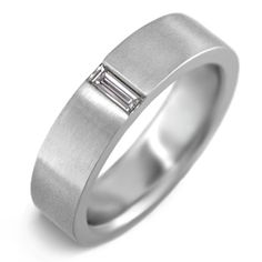 Simple And Cool Men's Diamond Wedding Ring Wedding Bands Platinum, Mens Rings Wedding Diamond, Mens Wedding Bands Unique, Men's Wedding Bands, Diamond Wedding Ring, Baguette Cut Diamond, Wedding Rings Unique, Baguette Cut, Mens Wedding Rings