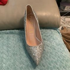 Authentic Woman, Shoes Brand New Never Been Where Silver Gucci Silver Evening Heels, Silver Gucci Heels For Evening, Gucci Silver Heels For Evening, Gucci Silver Designer Heels, Silver Designer Gucci Heels, Designer Silver Gucci Heels, Luxury Flat Heel Heels For Galas, Silver Formal Court Shoes With Branded Heel, Gucci High Heels For Galas