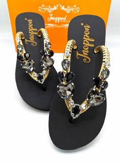 Description The beautiful rhinestone and customizable Flip Flops for the beach brides, bridesmaids, vacation, honeymoon or any occasion you desire to look gorgeous. Perfect in any outfit! Being unique and stunning on design, these flip flops must be your must-have item! The sandal is anti-slip, comfortable and durable as it is made from high quality rubber from the South of Thailand, where is famous for the best rubber tree. Moreover, the crystals are decorated on the sandal with effective adhes Bling Flip Flops, Beach Wedding Sandals, Bling Design, Sandals Beach, Rubber Tree, Handmade Sandals, Beach Bride, Rhinestone Sandals, Wedding Sandals