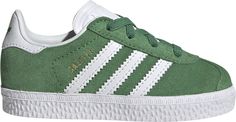 GREEN/FTWWHT/GOLD Green Sneakers With Rubber Sole For Spring, Green Rubber Sole Sneakers For Spring, Spring Green Sneakers With Rubber Sole, Green Sneakers For Spring Sports, Skor Sneakers, Adidas Originals Gazelle, Adidas Originals, Adidas, The Originals