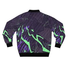 Men's Bomber Cyberpunk Jacket Zip up Jacket Futuristic - Etsy Romania Jacket Cyberpunk, Futuristic Jacket, Cyberpunk Jacket, Cyberpunk Art, Zip Up Jacket, Purple Black, Green And Purple, Purple And Black, Cyberpunk