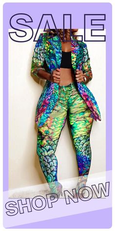 Casual Multicolor Party Sets, Fitted Green Sets For Fall, Spring Fitted Printed Sets, Spring Printed Fitted Sets, Green Stretch Sets For Fall, Stretch Green Sets For Fall, Stretch Multicolor Sets For Fall, Multicolor Fitted Party Sets, Multicolor Stretch Party Sets