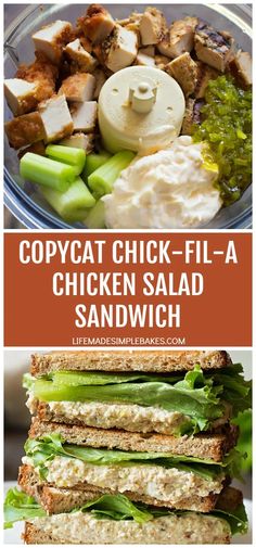 this copycat chick - fil - a chicken salad sandwich is an easy and healthy lunch idea