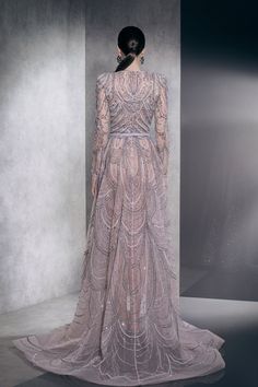 Long sleeves fully beaded dress with train – HerTrove Fitted Long Sleeve Beaded Dress, Floor-length Evening Dress With Pearl Embroidery, Elegant Floor-length Embroidered Fabric With Sequins, Beaded Maternity Dress, Luxury Long-sleeved Dress With Crystal Embellishments, Long Dress Fitted, Marchesa Couture, Neckline Embroidery, Embroidery Tulle