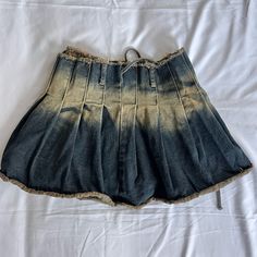 Denim Skirt. New Without Tags. Never Worn Brand: Cider Unique Denim Skirt, Denim Pleated Skirt, Distressed Jean Skirt, Distressed Skirt, Cape Jacket, Bleached Denim, Dream Style, Washed Denim, Jean Skirt