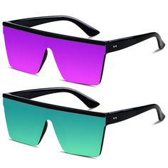 PRICES MAY VARY. Oversized Sunglasses for women is fashion style brand designer,It is suitable for any face, show your unique and fashion.The most fashionable flat top design, the perfect cover your eyes. [UV Protective] Shield sunglasses for women with UV400 rated protection, can block 100% of both UVA and UVB radiation and fully protect against harmful ultraviolet rays. You’ll love to wear these square sun glasses in the warm light of summer or on those cold winter mornings. HIGH QUALITY - LYZ Creative Gift Packaging, American Flag Sunglasses, Large Sunglasses, Sunglasses Square, Big Sunglasses, Winter Mornings, Shield Sunglasses, Ultraviolet Rays, Sunglasses For Women