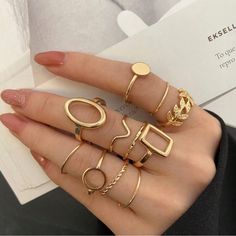 Material: Copper Ring Sizes Between 6-8 Top Rated Seller Quick Shipper Open To Offers 1800+ Listings Sold Geometric Leaf, Gold Heart Ring, Geek Jewelry, Geometric Ring, Gold Ring Sets, Jewelry Lookbook, Leaf Ring, Finger Rings, Rings Set