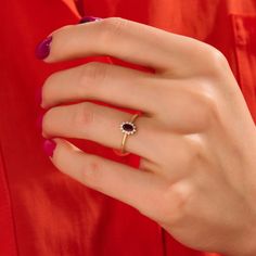 Embrace the rich beauty of January's birthstone with this Minimalist Garnet Solitaire Ring. Crafted in your choice of 14k, 18k, or 10k gold, this ring features a captivating red garnet at its center. The deep, vibrant hue of the garnet symbolizes love, making it a meaningful choice for a mother's ring or a January birthday gift. The ring can be made with yellow, rose, or white gold, please choose your size from the dropdown menu options above. 𝐑𝐢𝐧𝐠 𝐃𝐞𝐭𝐚𝐢𝐥𝐬: ❥ Solid gold, available in Fine Jewelry With Birthstone For Proposal, Fine Jewelry Birthstone For Proposal, Fine Jewelry For Proposal With Birthstone, Fine Jewelry Birthstone Ring With Gemstone For Proposal, Diamond Birthstone Jewelry For Proposal, Fine Jewelry Gemstone Rings For Proposal, Fine Jewelry Cluster Ring With Gemstones For Proposal, Fine Jewelry Gemstone Cluster Ring For Proposal, 14k Gold Gemstone Jewelry For Proposal