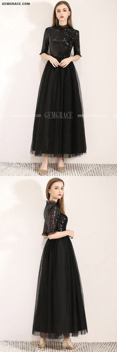 Long Black Tulle Sequins Party Dress With Half Sleeves Ref#BLS97053 at GemGrace. #FormalDresses Shop now to get $10 off. Pro custom-made service for wedding dress, formal dress. View Homecoming Dresses,Black Homecoming Dresses,Long Homecoming Dresses,Formal Dresses for more ideas. Click to shop now! #BuyableFormalDresses #blackFormalDresses Black Sequin Dress For Banquet, Black Stretch Dress For Banquet, Stretch Short Sleeve Party Dresses, Black Evening Dress For Holiday Banquet, Black Stretch Evening Dress For Banquet, Black Holiday Evening Dress For Banquet, Black Stretch Evening Dress For Party Season, Black Midi Dress For Holiday Evenings, Black Short Sleeve Evening Dress With Sequins