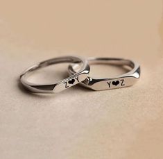 Rings Friendship, Couple Rings Gold, Cincin Couple, Evil Eye Ring Gold, Matching Couple Rings, Couple Ring Design, Best Friend Bracelets, Heart Rings, Customizable Jewelry